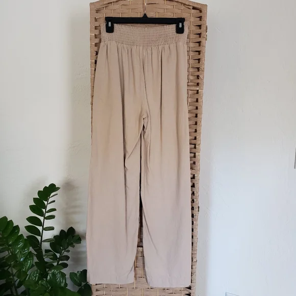 ๐ฟ Love Tree High Waist Tan Linen Blend Pants Medium ๐ฟ - Picture 4 of 10